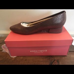 Easy Spirit Block Heel Textured Pumps